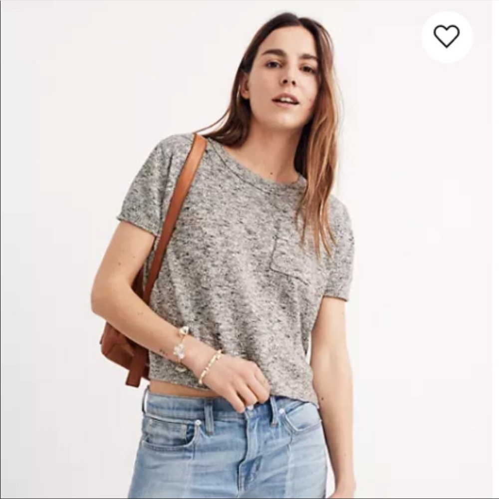 Madewell Pocket Tee Sweater in Grey
